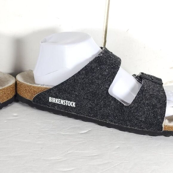 BIRKENSTOCK Arizona Rivet EU41 US L10/M8 Gray Wool Flat Slide Sandals Shoes - Picture 10 of 14